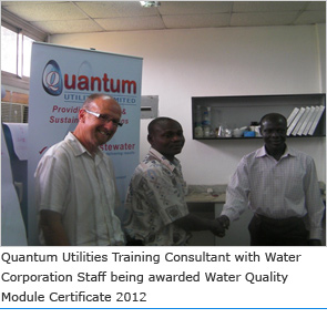 Quantum Utilities Training Consultant with Water Corporation Staff being awarded Water Quality Module Certificate 2012